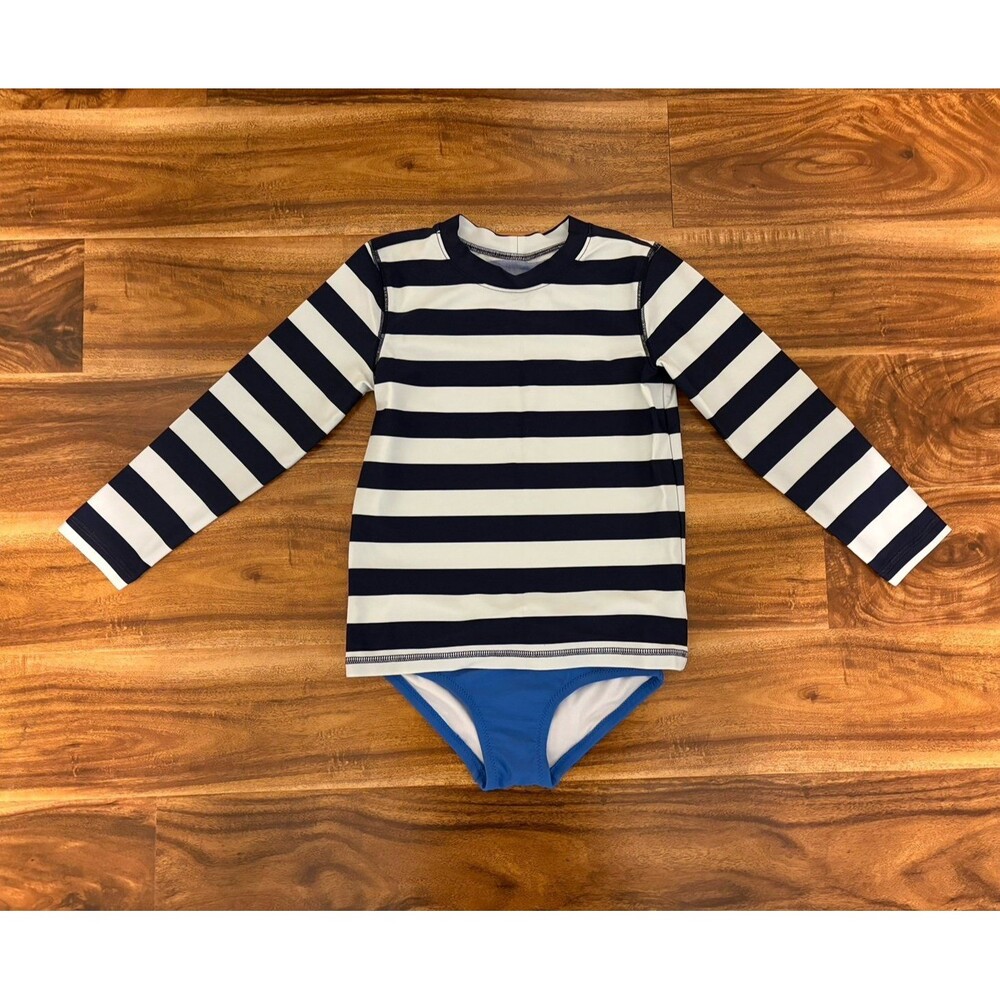 Primary Swimsuit, Navy/White Rashguard Size 5 & Blue Bottoms Size 4-5